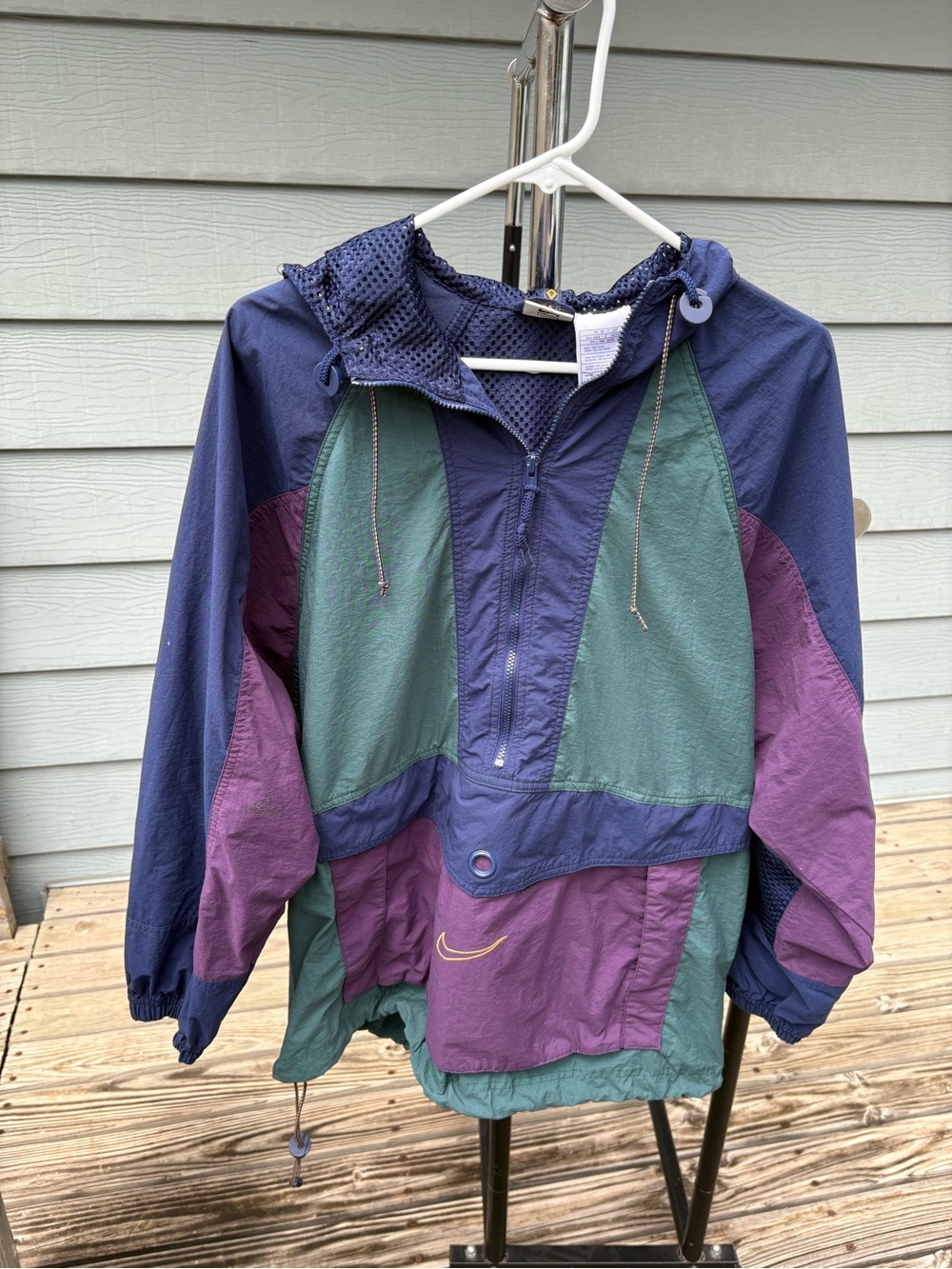 Vintage Nike Colorblock Pullover Windbreaker  - teal, purple, navy